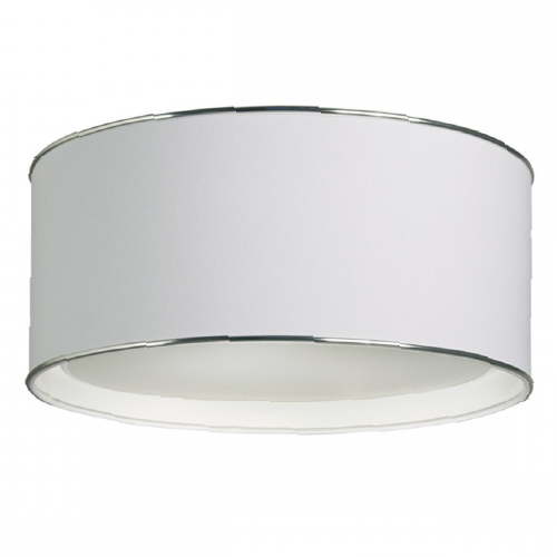 Plafón cilíndrico de 2 luces diámetro 40cm con tapa lienzo blanco y virola